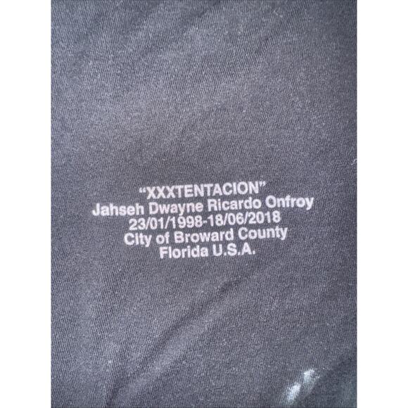 XXXTentacion Memorial Graphic T-Shirt Black Medium 18x27 Tribute Rap Tee - Picture 3 of 4